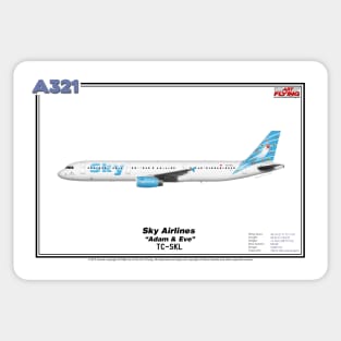 Airbus A321 - Sky Airlines "Adam & Eve" (Art Print) Sticker